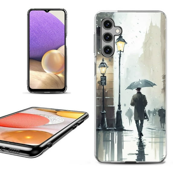 OneToughShield ® Shockproof Phone Case Compatible with Samsung Galaxy S23 FE Fan Edition 5G - City in the rain