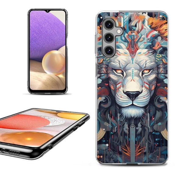 OneToughShield ® Shockproof Phone Case Compatible with Samsung Galaxy S23 FE Fan Edition 5G - Cyberpunk Lion