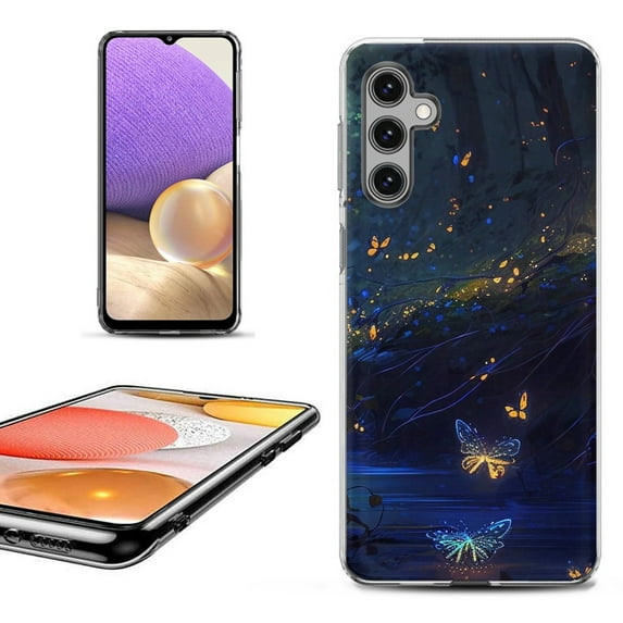 OneToughShield ® Shockproof Phone Case Compatible with Samsung Galaxy S23 FE Fan Edition 5G - Fireflies Butterfly