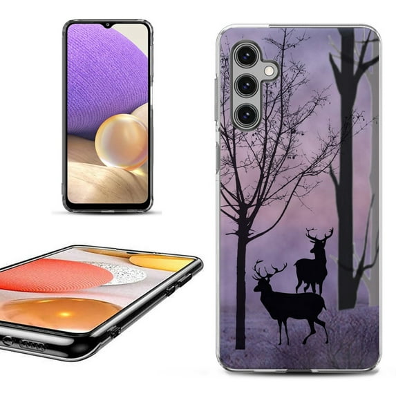 OneToughShield ® Shockproof Phone Case Compatible with Samsung Galaxy S23 FE Fan Edition 5G - Forest/Deer/Twilight
