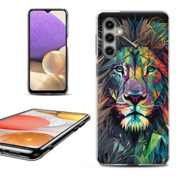 OneToughShield ® Shockproof Phone Case Compatible with Samsung Galaxy S23 FE Fan Edition 5G - Geometric Lion
