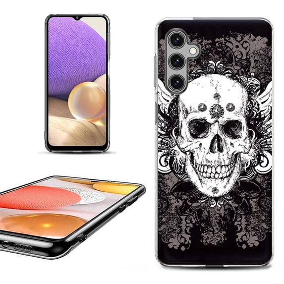 OneToughShield ® Shockproof Phone Case Compatible with Samsung Galaxy S23 FE Fan Edition 5G - Grunge Skull