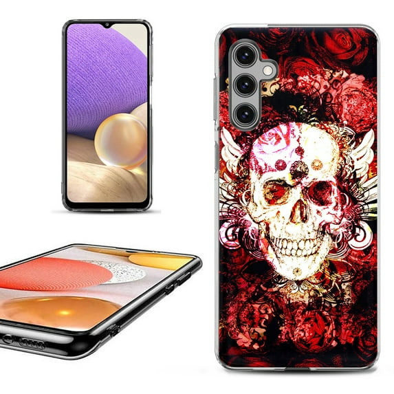OneToughShield ® Shockproof Phone Case Compatible with Samsung Galaxy S23 FE Fan Edition 5G - Rose Skull