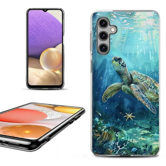 OneToughShield ® Shockproof Phone Case Compatible with Samsung Galaxy S23 FE Fan Edition 5G - Sea Turtle Undersea