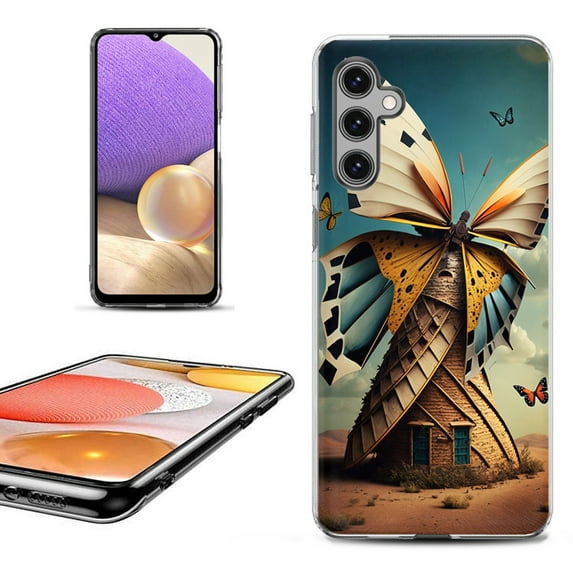 OneToughShield ® Shockproof Phone Case Compatible with Samsung Galaxy S24 5G - Butterfly Windmills