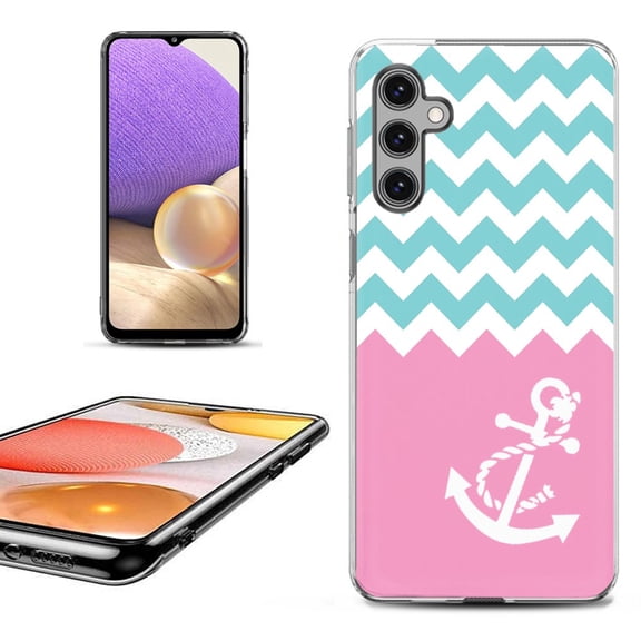 OneToughShield ® Shockproof Phone Case Compatible with Samsung Galaxy S24 5G - Chevron/Anchor
