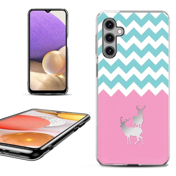 OneToughShield ® Shockproof Phone Case Compatible with Samsung Galaxy S24 5G - Chevron/Teal/Deer