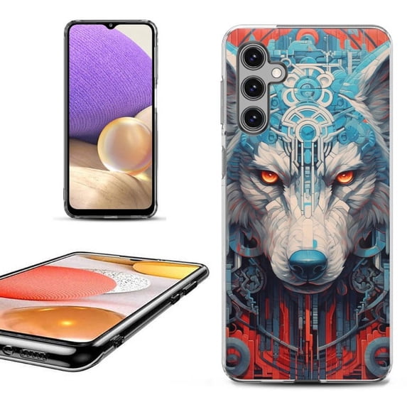 OneToughShield ® Shockproof Phone Case Compatible with Samsung Galaxy S24 5G - Cyberpunk Wolf