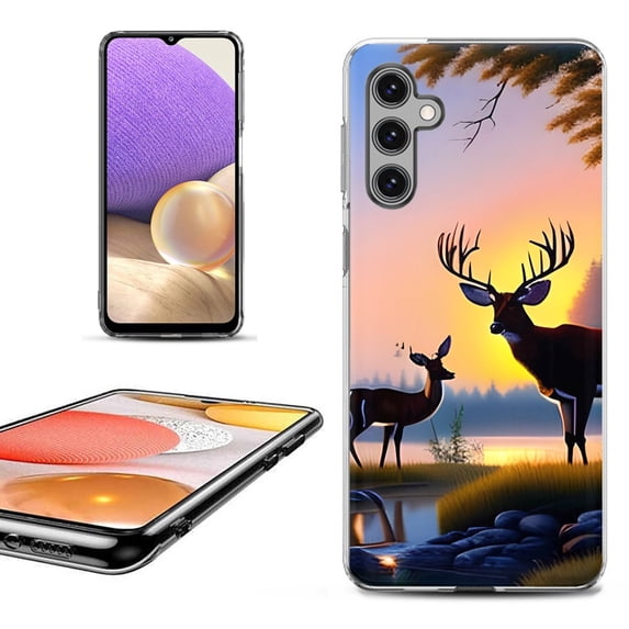 OneToughShield ® Shockproof Phone Case Compatible with Samsung Galaxy S24 5G - Deer Sunset