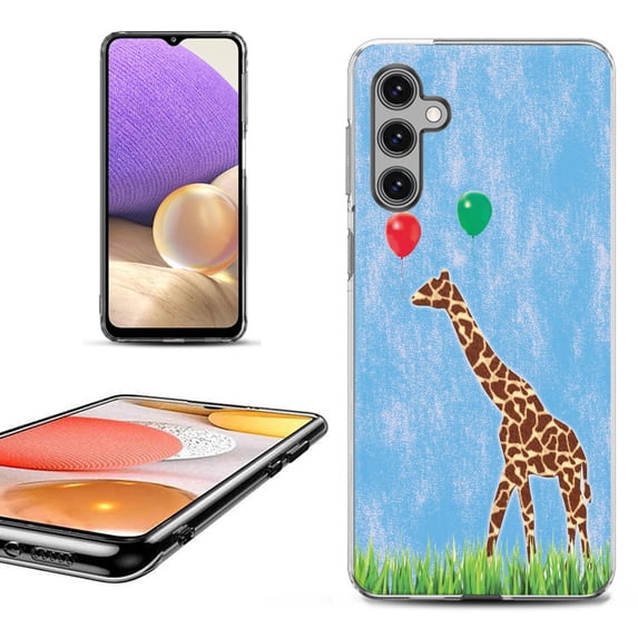 OneToughShield ® Shockproof Phone Case Compatible with Samsung Galaxy S24 5G - Giraffe/Balloon