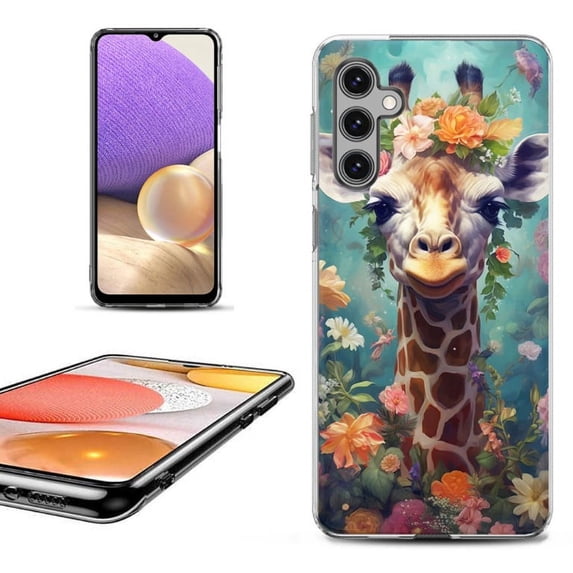 OneToughShield ® Shockproof Phone Case Compatible with Samsung Galaxy S24 5G - Giraffe Flower