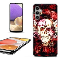 OneToughShield ® Shockproof Phone Case Compatible with Samsung Galaxy S24 5G - Rose Skull