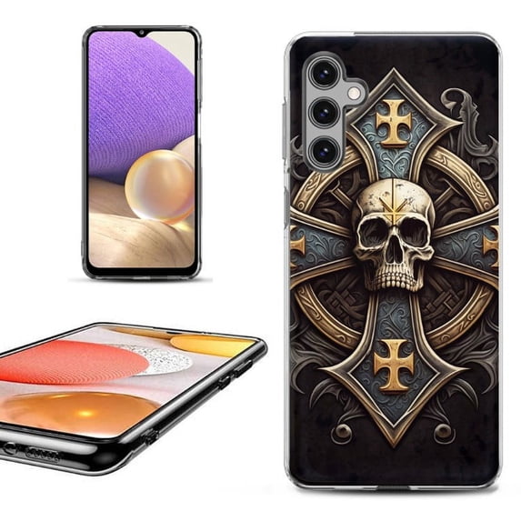OneToughShield ® Shockproof Phone Case Compatible with Samsung Galaxy S24 5G - Skull Art