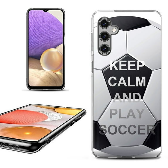 OneToughShield ® Shockproof Phone Case Compatible with Samsung Galaxy S24+ / S24 Plus 5G - Keep Calm Soccer