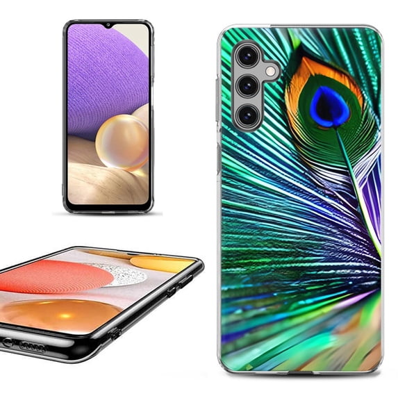 OneToughShield ® Shockproof Phone Case Compatible with Samsung Galaxy S24+ / S24 Plus 5G - Peacock Feather