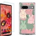 thumbnail image 1 of OneToughShield ® for Google Pixel 7a Shockproof Bumper Phone Case, with Tempered Glass Screen Protector - Bunny Mix, 1 of 4