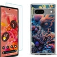 thumbnail image 1 of OneToughShield ® for Google Pixel 7a Shockproof Bumper Phone Case, with Tempered Glass Screen Protector - Coral, 1 of 4