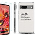 thumbnail image 1 of OneToughShield ® for Google Pixel 7a Shockproof Bumper Phone Case, with Tempered Glass Screen Protector - Dictionary/Laugh, 1 of 4