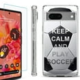 thumbnail image 1 of OneToughShield ® for Google Pixel 7a Shockproof Bumper Phone Case, with Tempered Glass Screen Protector - Keep Calm Soccer, 1 of 4