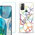thumbnail image 1 of OneToughShield ® for Motorola Moto G Play 2023 Shockproof Fashion Phone Case, with Tempered Glass Screen Protector - Colorful Peace, 1 of 4