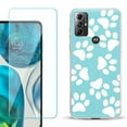 thumbnail image 1 of OneToughShield ® for Motorola Moto G Play 2023 Shockproof Fashion Phone Case, with Tempered Glass Screen Protector - Pet Paw / Teal, 1 of 4