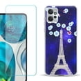 thumbnail image 1 of OneToughShield ® for Motorola Moto G Power 5G 2023 Shockproof Fashion Phone Case, with Tempered Glass Screen Protector - Eiffel Tower Stars, 1 of 3