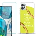 thumbnail image 1 of OneToughShield ® for Motorola Moto G Power 5G 2023 Shockproof Fashion Phone Case, with Tempered Glass Screen Protector - Keep Calm Softball, 1 of 3