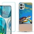 thumbnail image 1 of OneToughShield ® for Motorola Moto G Power 5G 2023 Shockproof Fashion Phone Case, with Tempered Glass Screen Protector - Sea Turtle Beach, 1 of 3