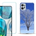 thumbnail image 1 of OneToughShield ® for Motorola Moto G Power 5G 2023 Shockproof Fashion Phone Case, with Tempered Glass Screen Protector - Snowing Tree, 1 of 3