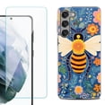 thumbnail image 1 of OneToughShield ® for Samsung Galaxy S23 5G Shockproof Fashion Phone Case, with Tempered Glass Screen Protector - Bee Flower, 1 of 4