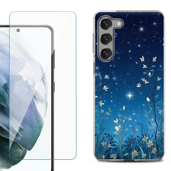 OneToughShield ® for Samsung Galaxy S23 5G Shockproof Fashion Phone Case, with Tempered Glass Screen Protector - Fanciful Night