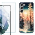 thumbnail image 1 of OneToughShield ® for Samsung Galaxy S23 5G Shockproof Fashion Phone Case, with Tempered Glass Screen Protector - Winter Pine, 1 of 4