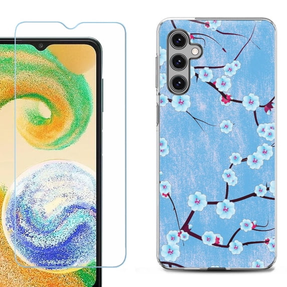 OneToughShield ® for Samsung Galaxy S23 FE Fan Edition, Shockproof Phone Case, with Tempered Glass Screen Protector - Blossom Sky