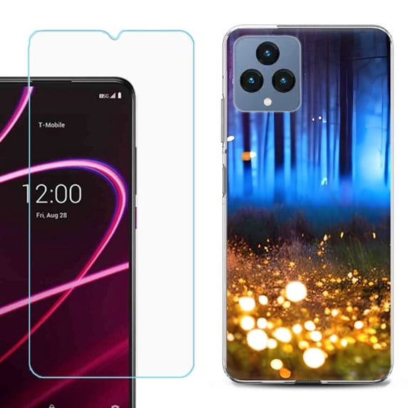OneToughShield ® for T-Mobile Revvl 6x 5G Shockproof Phone Case, with Tempered Glass Screen Protector - Fireflies