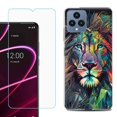thumbnail image 1 of OneToughShield ® for T-Mobile Revvl 6x 5G Shockproof Phone Case, with Tempered Glass Screen Protector - Geometric Lion, 1 of 3