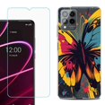 thumbnail image 1 of OneToughShield ® for T-Mobile Revvl 6x Pro 5G Shockproof Fashion Phone Case, with Tempered Glass Screen Protector - Abstract Butterfly, 1 of 3