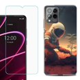 thumbnail image 1 of OneToughShield ® for T-Mobile Revvl 6x Pro 5G Shockproof Fashion Phone Case, with Tempered Glass Screen Protector - Astronaut Planting, 1 of 3