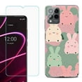 thumbnail image 1 of OneToughShield ® for T-Mobile Revvl 6x Pro 5G Shockproof Fashion Phone Case, with Tempered Glass Screen Protector - Bunny Mix, 1 of 3