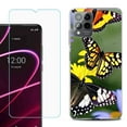 thumbnail image 1 of OneToughShield ® for T-Mobile Revvl 6x Pro 5G Shockproof Fashion Phone Case, with Tempered Glass Screen Protector - Butterfly Flower, 1 of 3