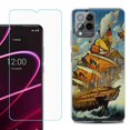 thumbnail image 1 of OneToughShield ® for T-Mobile Revvl 6x Pro 5G Shockproof Fashion Phone Case, with Tempered Glass Screen Protector - Butterfly Ship, 1 of 3