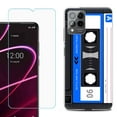 thumbnail image 1 of OneToughShield ® for T-Mobile Revvl 6x Pro 5G Shockproof Fashion Phone Case, with Tempered Glass Screen Protector - Cassette Blue, 1 of 3