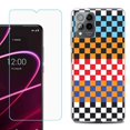 thumbnail image 1 of OneToughShield ® for T-Mobile Revvl 6x Pro 5G Shockproof Fashion Phone Case, with Tempered Glass Screen Protector - Colorful Checker, 1 of 3