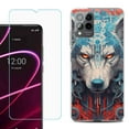 thumbnail image 1 of OneToughShield ® for T-Mobile Revvl 6x Pro 5G Shockproof Fashion Phone Case, with Tempered Glass Screen Protector - Cyberpunk Wolf, 1 of 3