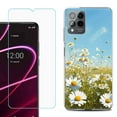 thumbnail image 1 of OneToughShield ® for T-Mobile Revvl 6x Pro 5G Shockproof Fashion Phone Case, with Tempered Glass Screen Protector - Daisy Field, 1 of 3