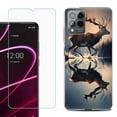 thumbnail image 1 of OneToughShield ® for T-Mobile Revvl 6x Pro 5G Shockproof Fashion Phone Case, with Tempered Glass Screen Protector - Deer Running, 1 of 3