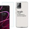 thumbnail image 1 of OneToughShield ® for T-Mobile Revvl 6x Pro 5G Shockproof Fashion Phone Case, with Tempered Glass Screen Protector - Dictionary/Laugh, 1 of 3
