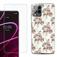 thumbnail image 1 of OneToughShield ® for T-Mobile Revvl 6x Pro 5G Shockproof Fashion Phone Case, with Tempered Glass Screen Protector - Floral/Rose, 1 of 3
