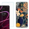thumbnail image 1 of OneToughShield ® for T-Mobile Revvl 6x Pro 5G Shockproof Fashion Phone Case, with Tempered Glass Screen Protector - Flower Art, 1 of 3