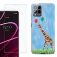 thumbnail image 1 of OneToughShield ® for T-Mobile Revvl 6x Pro 5G Shockproof Fashion Phone Case, with Tempered Glass Screen Protector - Giraffe/Balloon, 1 of 3