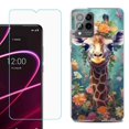 thumbnail image 1 of OneToughShield ® for T-Mobile Revvl 6x Pro 5G Shockproof Fashion Phone Case, with Tempered Glass Screen Protector - Giraffe Flower, 1 of 3
